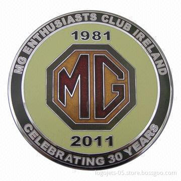 Car Badge/Emblem in 2-D or 3-D Designs, Available in Different Materials and Finishes
